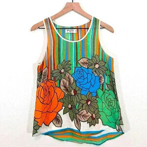 Funky People Floral and Stripe Tank Top